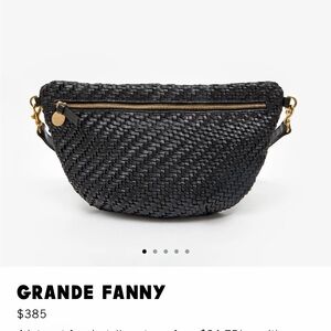 Clare V Brand New Black Woven Fanny Pack